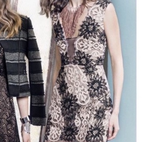 BCBG MAXAZRIA Azria Lynne Layered Floral Dress Wedding Formal Sz 6 Lace RARE​ - Picture 10 of 10